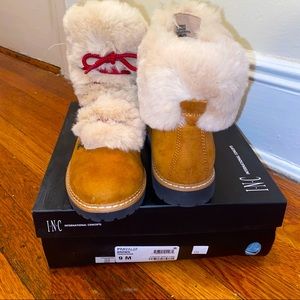 Tan Furry Boots